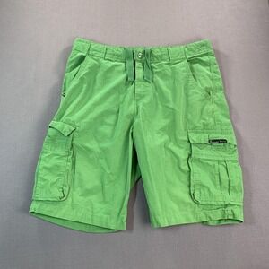 Rocawear Cargo Shorts Mens 40 Green Original Fit Drawstring Pockets Baggy Y2K
